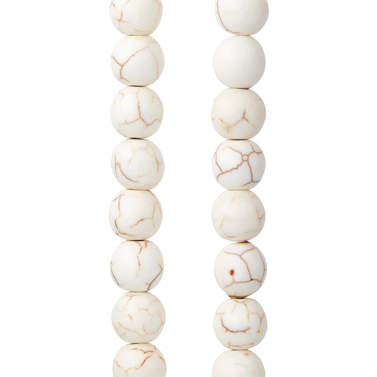 12 Pack:  White Crackle Dyed Howlite Round Beads, 8mm by Bead Landing™